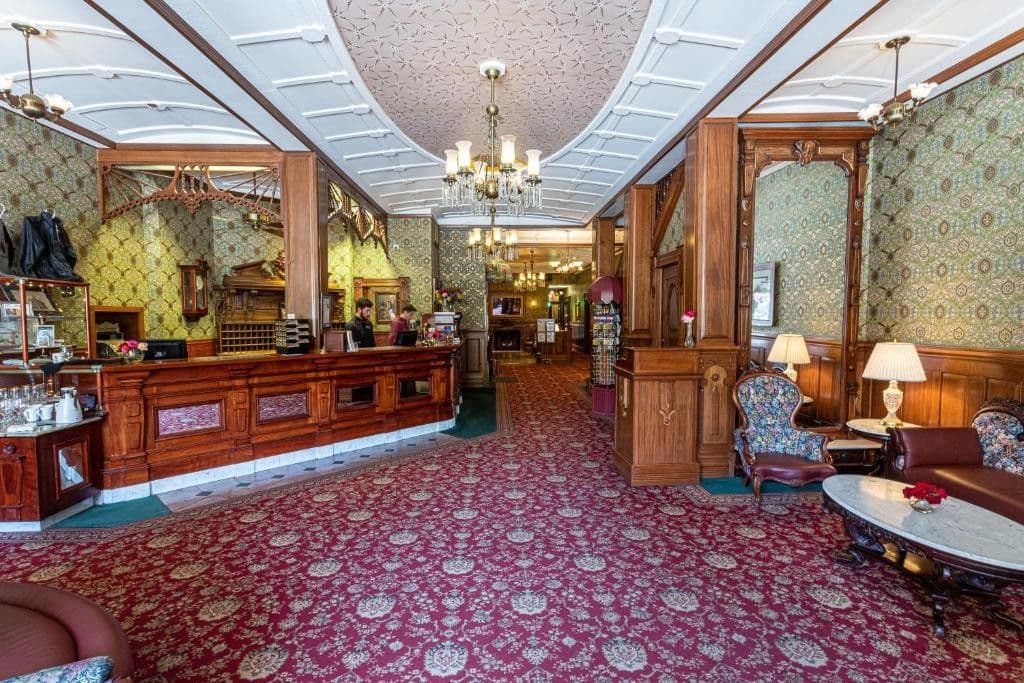 A hotel lobby interior